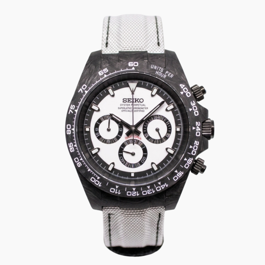 CUSTOM SEITONA CHRONOGRAPH MOD FORGED CARBON PANDA EDITION
