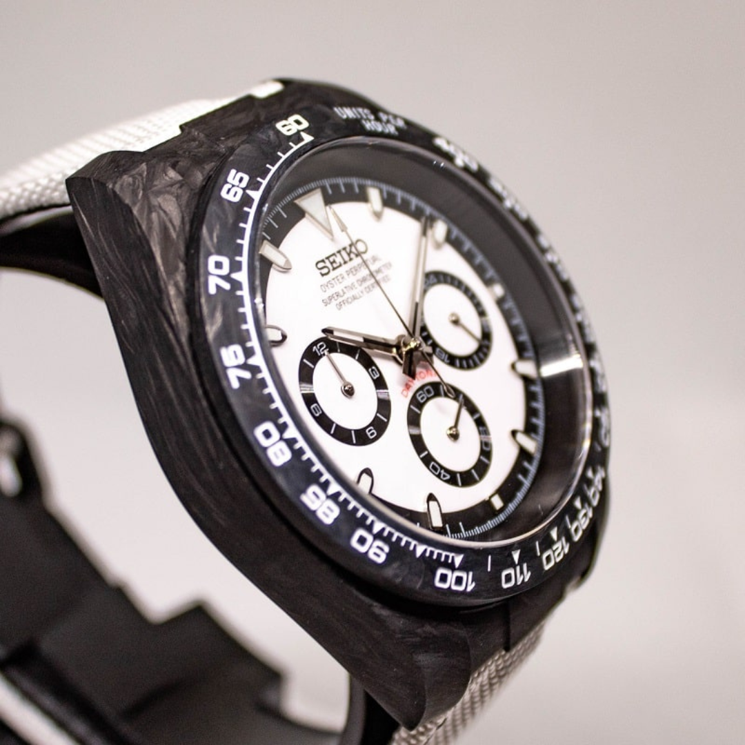 CUSTOM SEITONA CHRONOGRAPH MOD FORGED CARBON PANDA EDITION