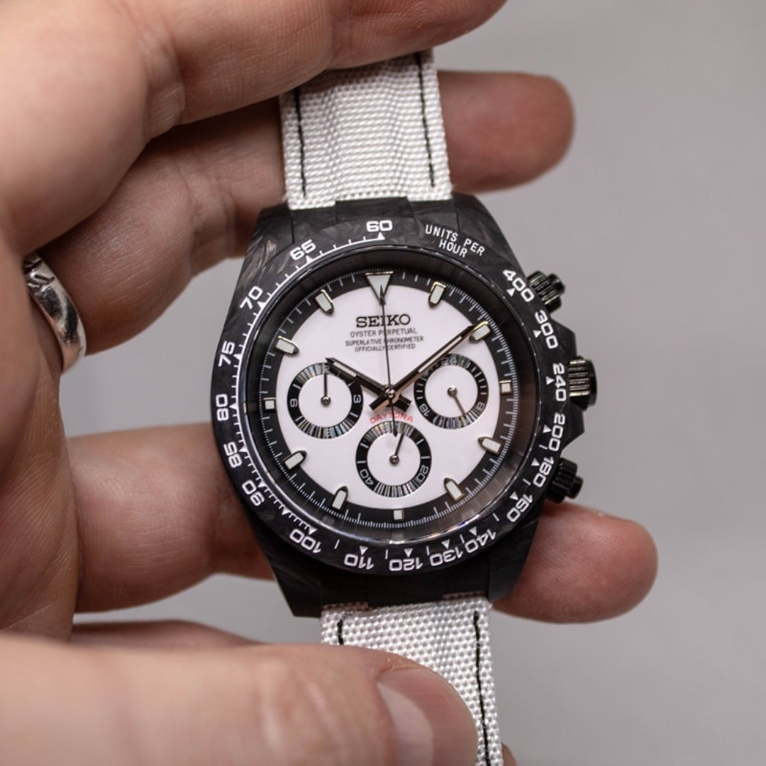 CUSTOM SEITONA CHRONOGRAPH MOD FORGED CARBON PANDA EDITION