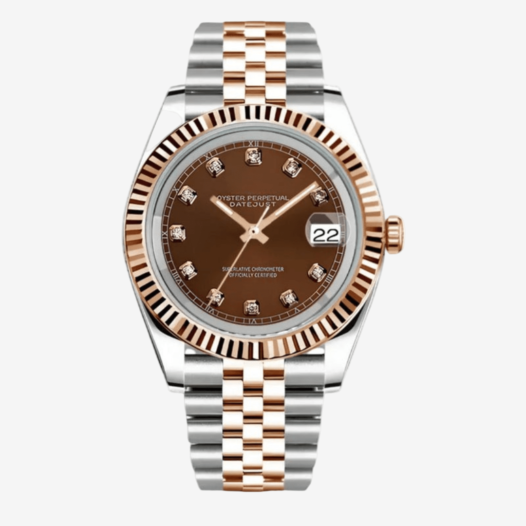 CUSTOM SEIKOJUST EDITION ROSE TWO - TONE DIAMOND TOBACCO JUBILEE MOD - Monomods