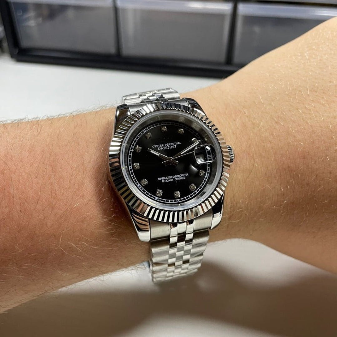 CUSTOM SEIKOJUST EDITION SILVER BLACK DIAMOND JUBILEE MOD - Monomods