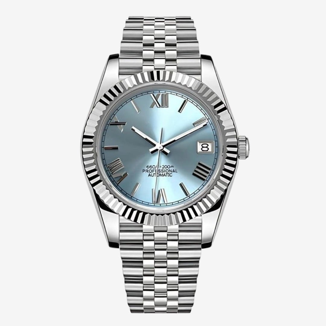 CUSTOM SEIKOJUST EDITION SILVER ROMAN BLUE ICE JUBILEE MOD - Monomods