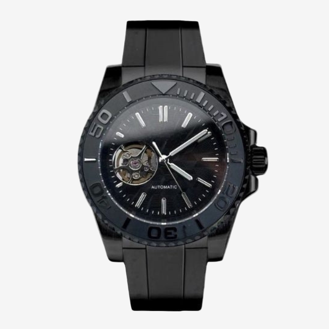 CUSTOM SEIKOSUB EDITION OBSIDIAN BLACK - OUT OPEN HEART MOD - Monomods