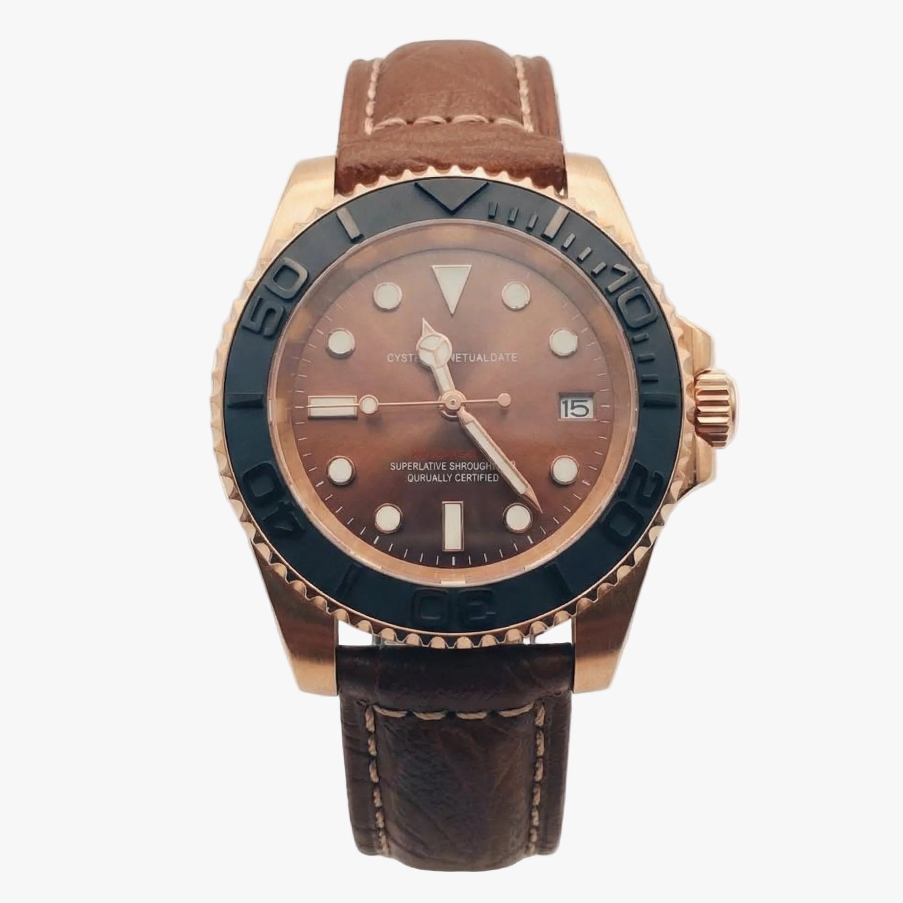 CUSTOM SEIKOSUB EDITION YACHT MASTER BRONZE LEATHER MOD - Monomods