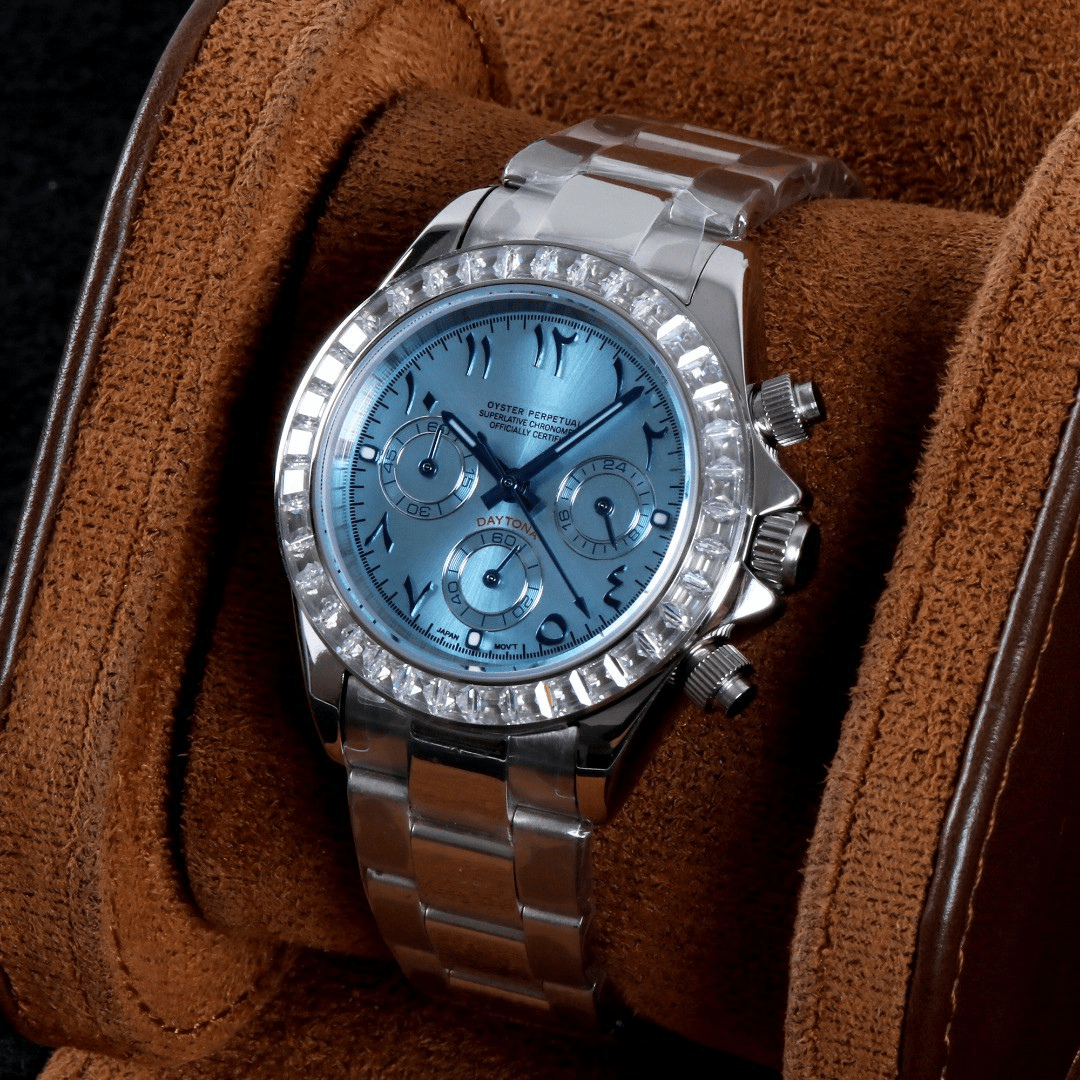 CUSTOM SEITONA CHRONOGRAPH MOD ARABIC ICE BAGUETTE EDITION - Monomods