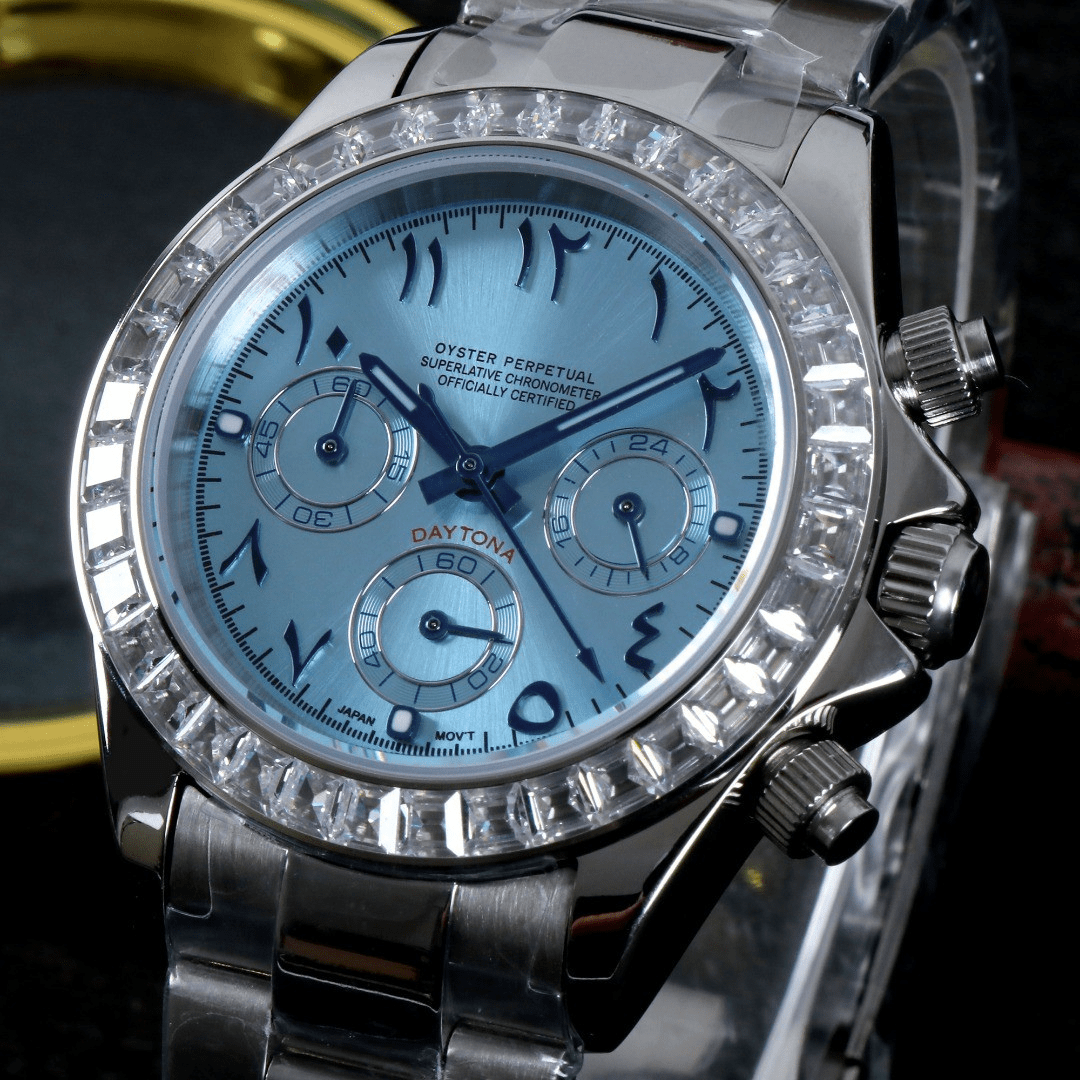 CUSTOM SEITONA CHRONOGRAPH MOD ARABIC ICE BAGUETTE EDITION - Monomods