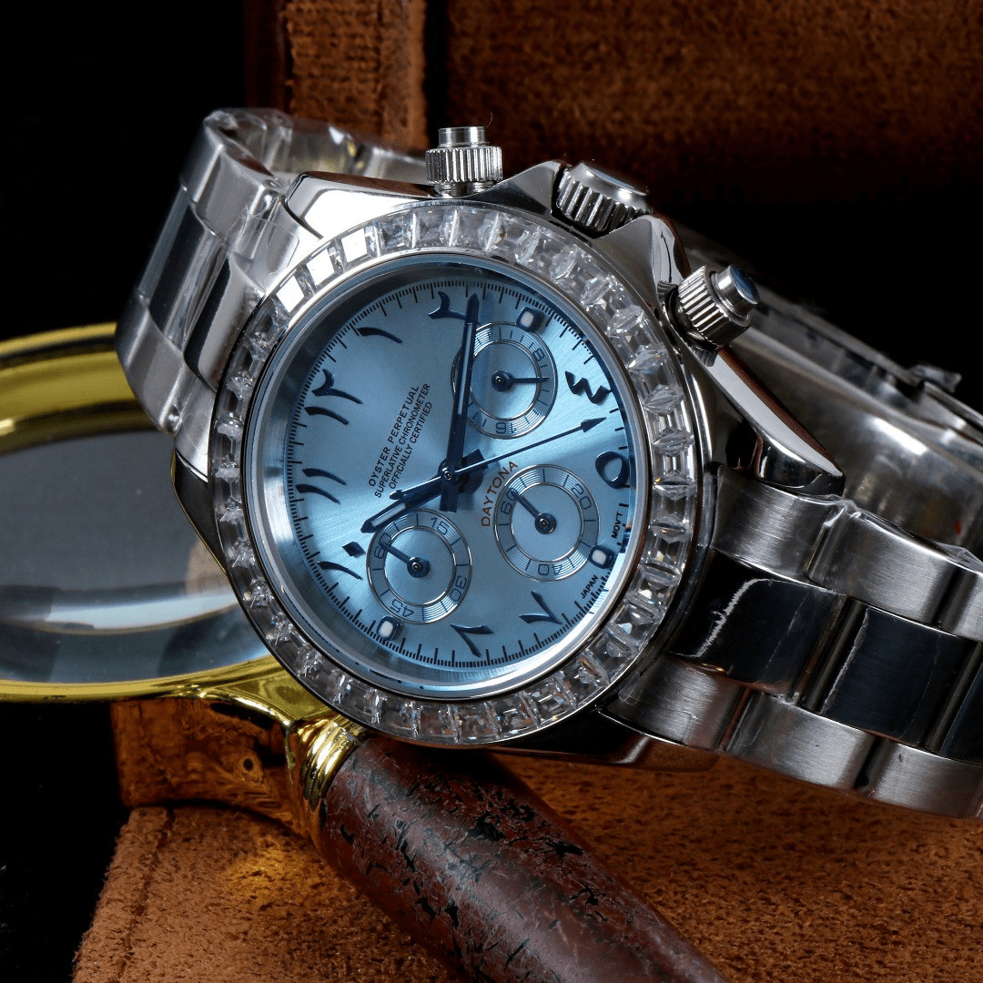 CUSTOM SEITONA CHRONOGRAPH MOD ARABIC ICE BAGUETTE EDITION - Monomods