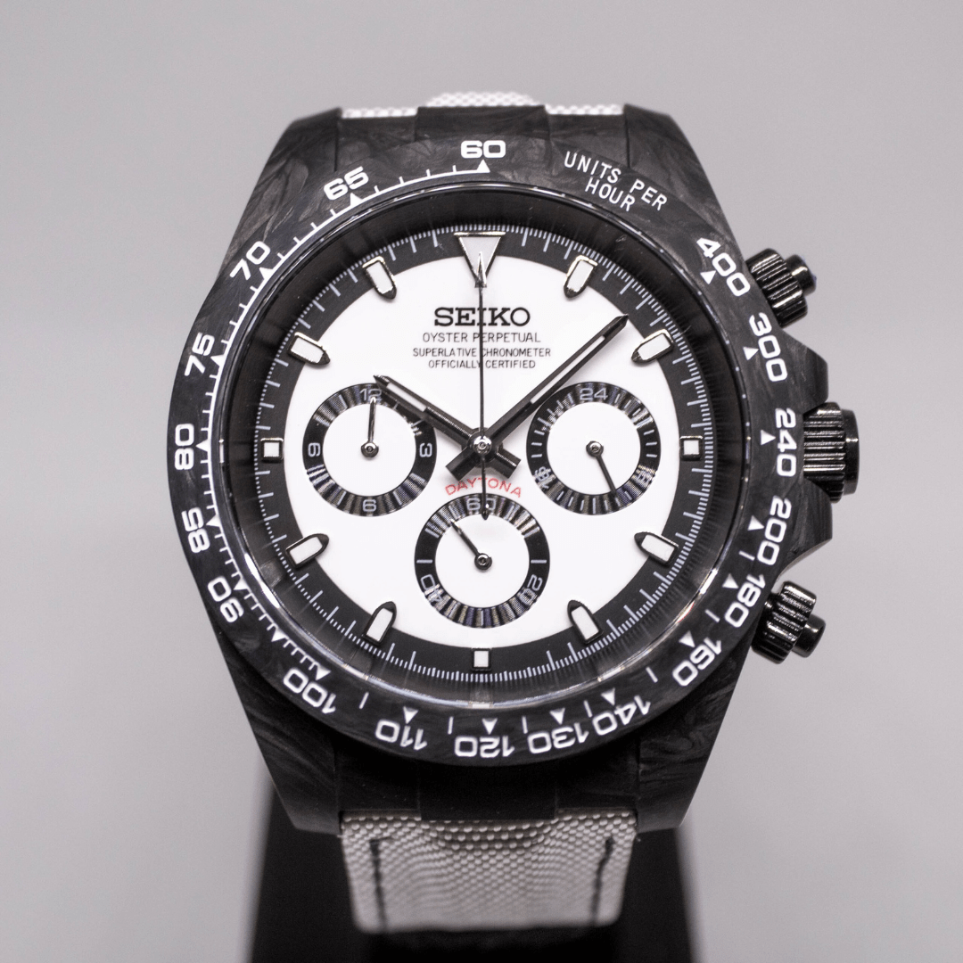 CUSTOM SEITONA CHRONOGRAPH MOD FORGED CARBON PANDA EDITION - Monomods