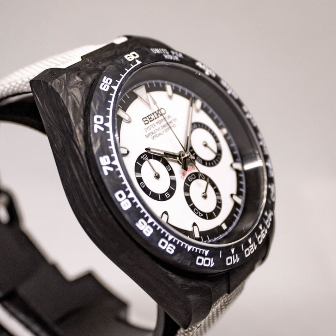 CUSTOM SEITONA CHRONOGRAPH MOD FORGED CARBON PANDA EDITION - Monomods