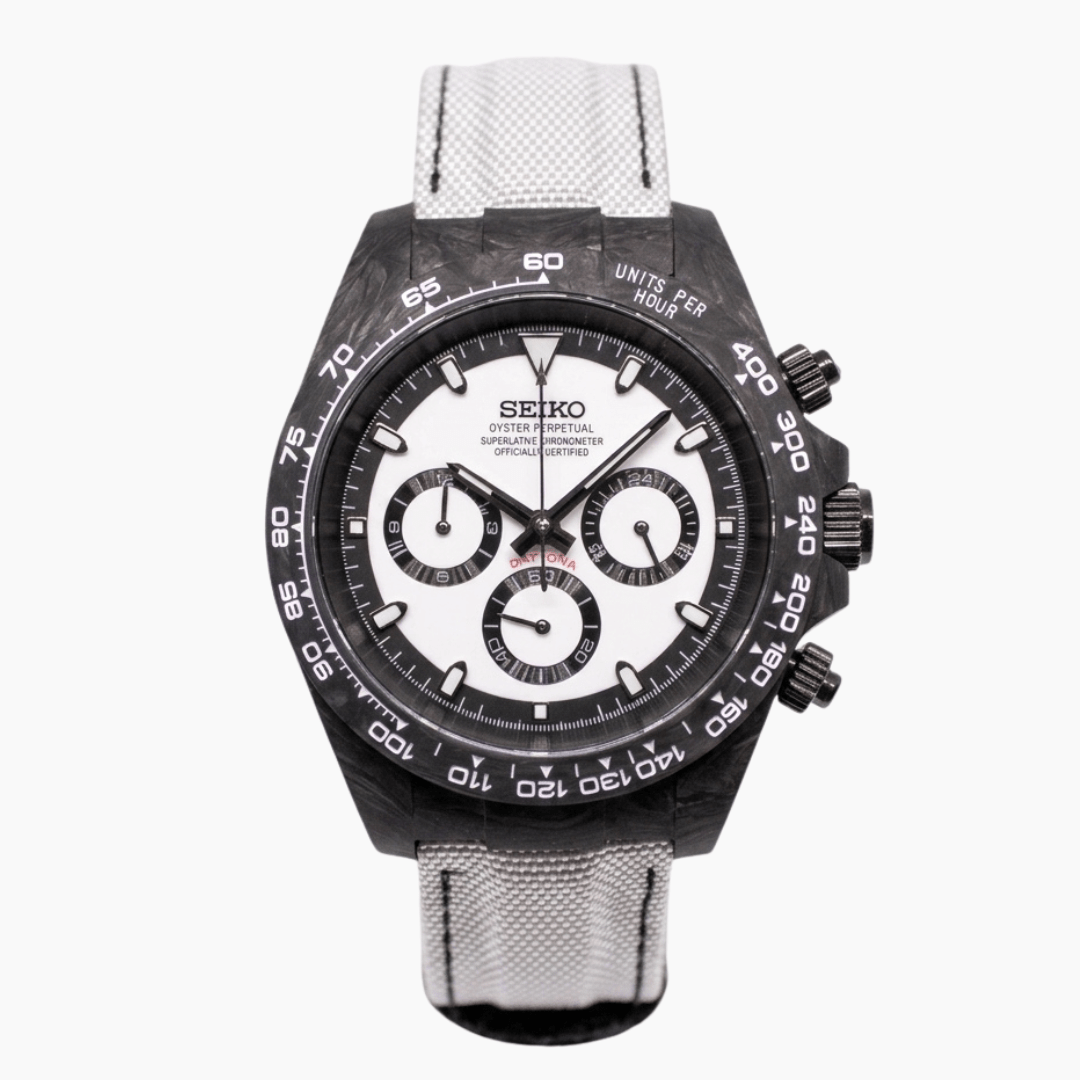 CUSTOM SEITONA CHRONOGRAPH MOD FORGED CARBON PANDA EDITION - Monomods