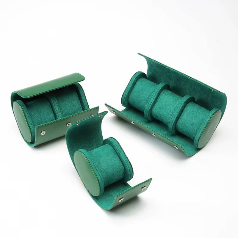 Green Multi-Slot Watch Travel Case