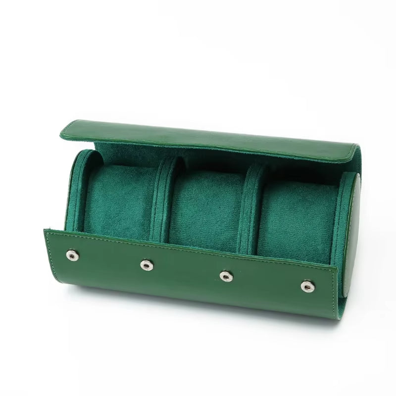 Green Multi-Slot Watch Travel Case