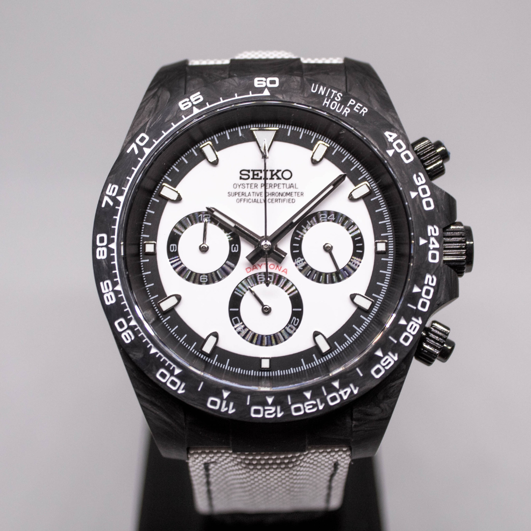 CUSTOM SEITONA CHRONOGRAPH MOD FORGED CARBON PANDA EDITION