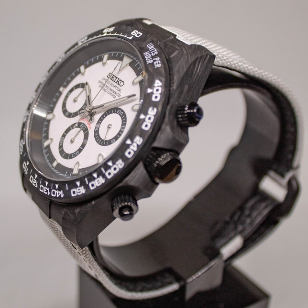 CUSTOM SEITONA CHRONOGRAPH MOD FORGED CARBON PANDA EDITION