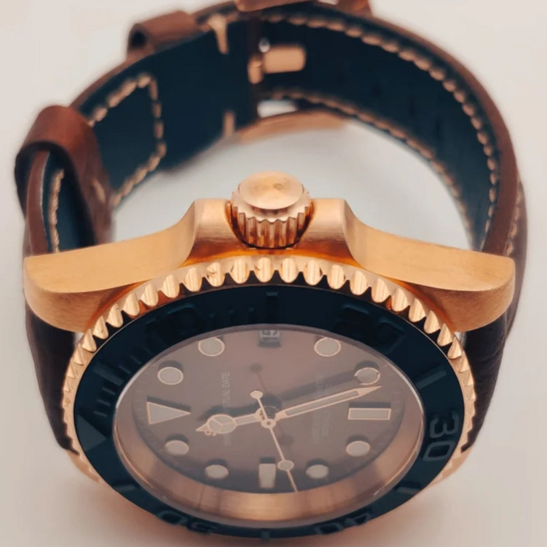 SEIKOSUB EDITION YACHT MASTER BRONZE LEATHER MOD