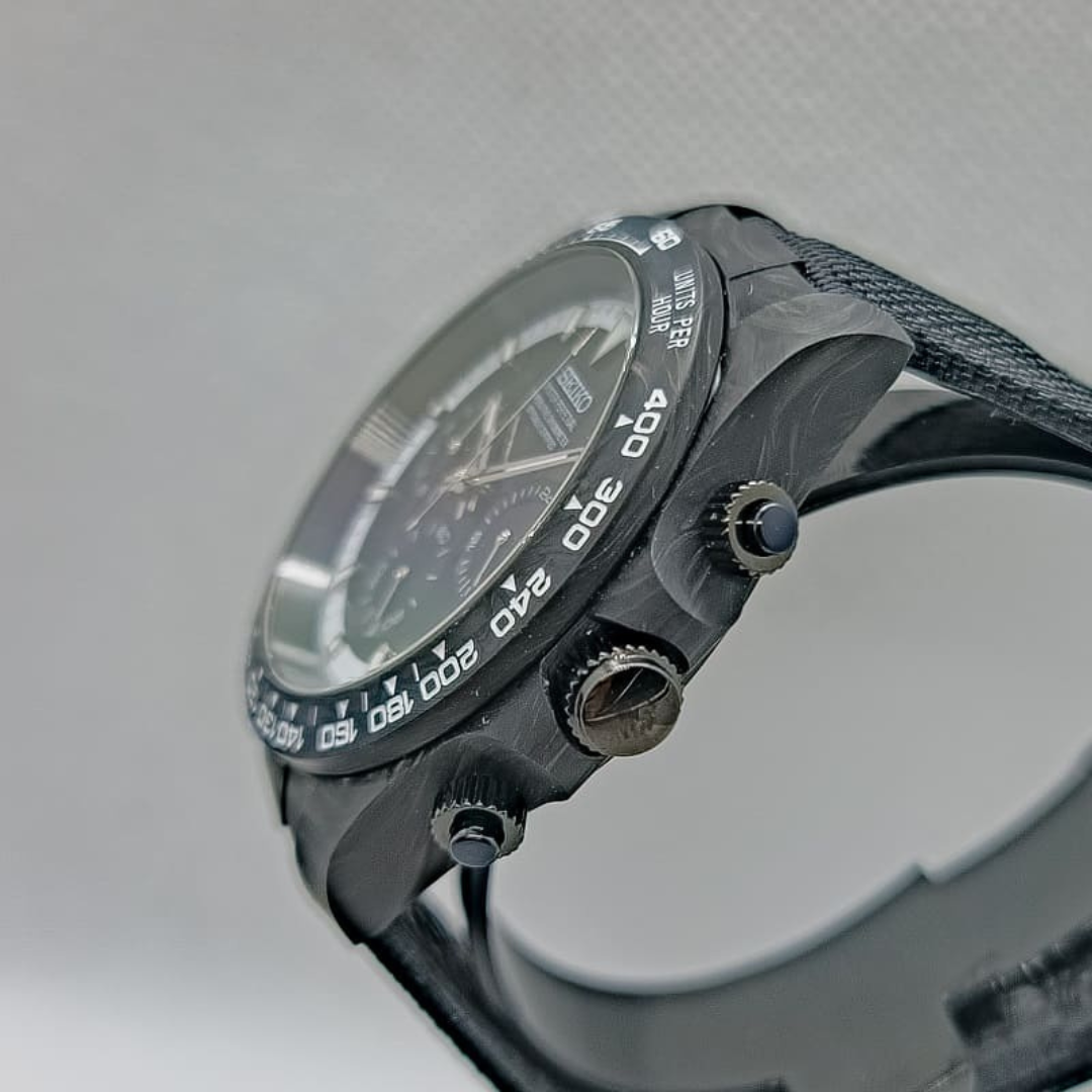 CUSTOM SEITONA CHRONOGRAPH MOD FORGED CARBON ECLIPSE EDITION
