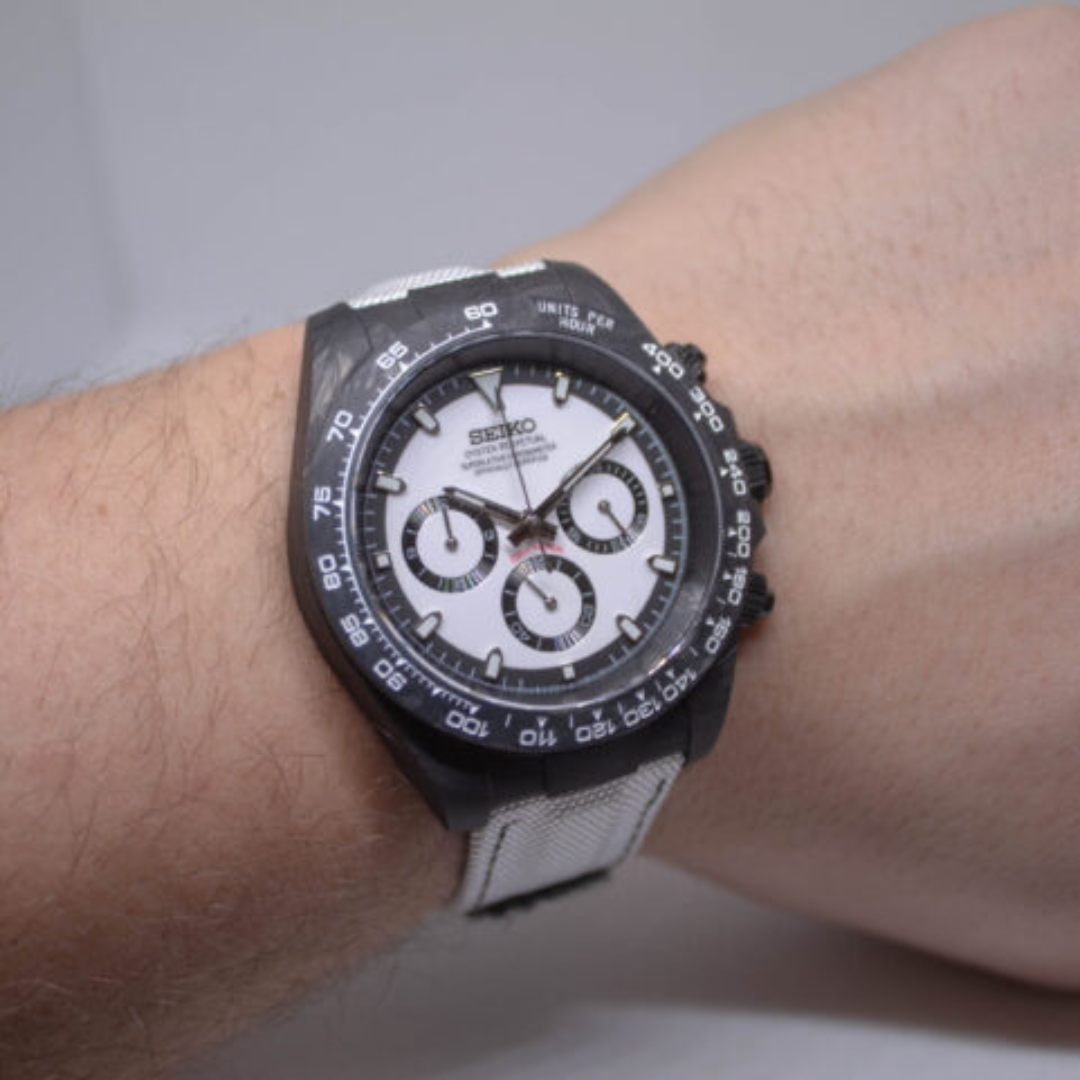 CUSTOM SEITONA CHRONOGRAPH MOD FORGED CARBON PANDA EDITION
