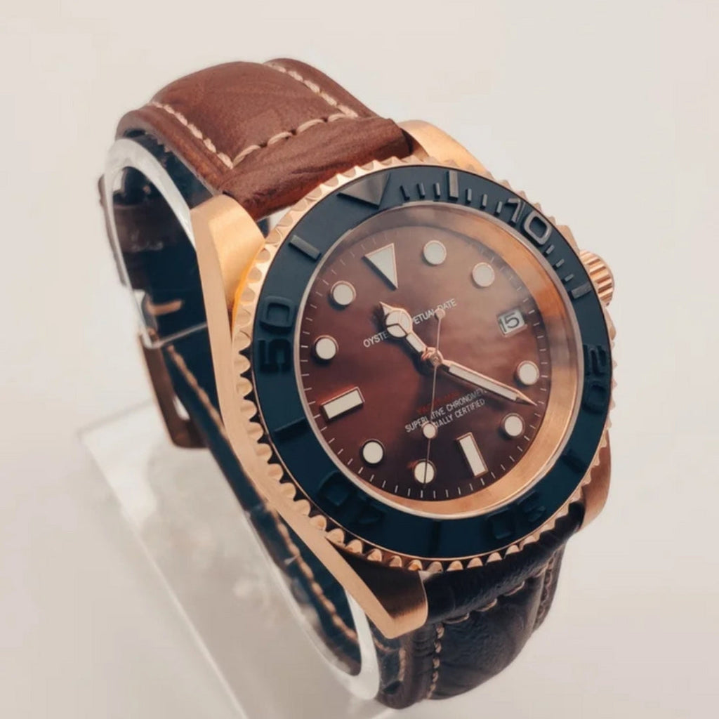 SEIKOSUB EDITION YACHT MASTER BRONZE LEATHER MOD