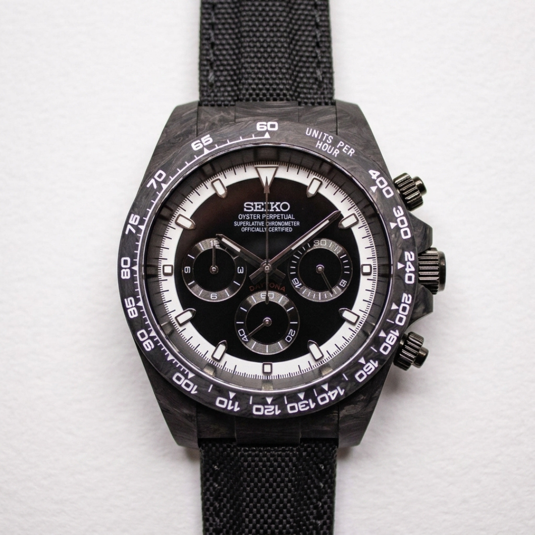 CUSTOM SEITONA CHRONOGRAPH MOD FORGED CARBON ECLIPSE EDITION