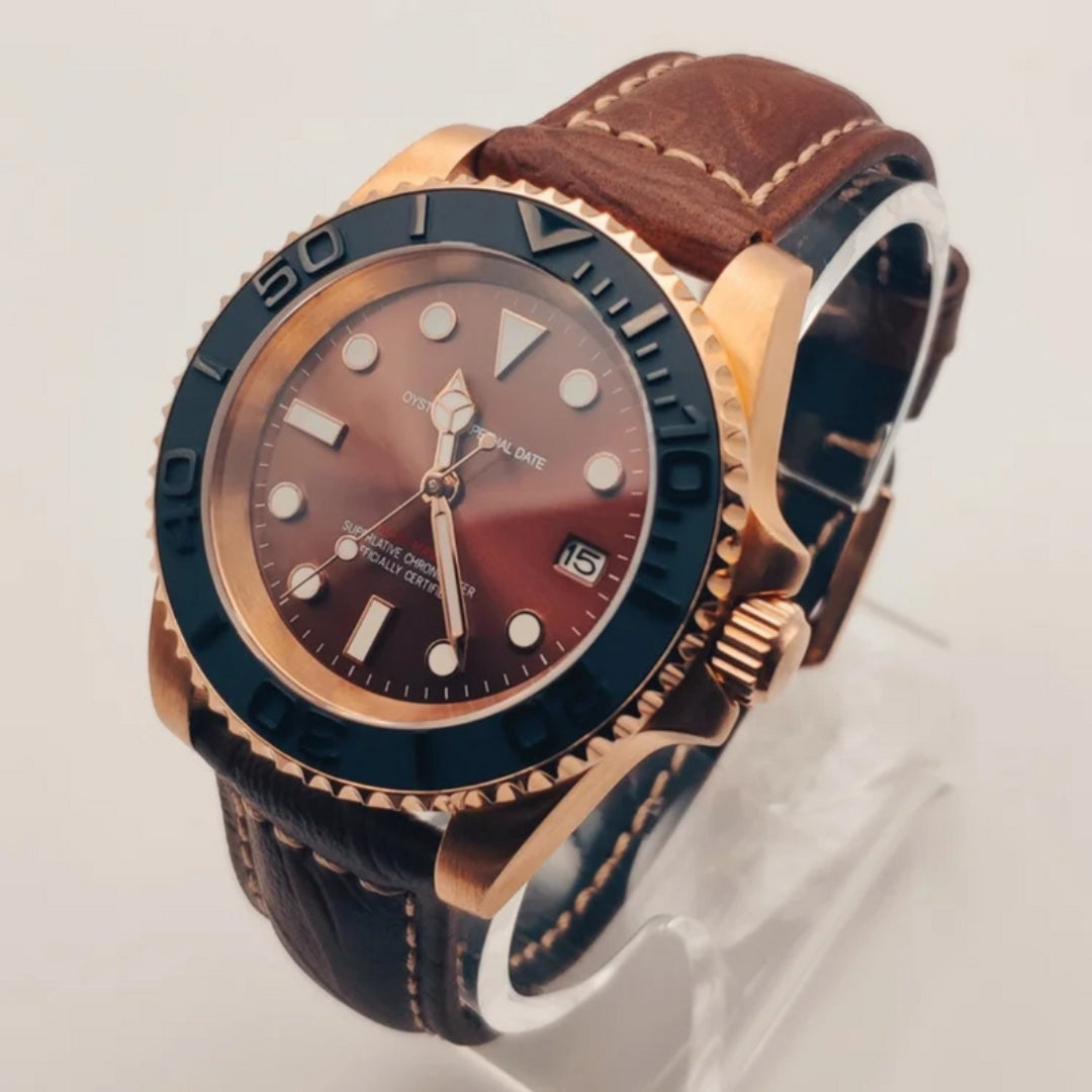 SEIKOSUB EDITION YACHT MASTER BRONZE LEATHER MOD