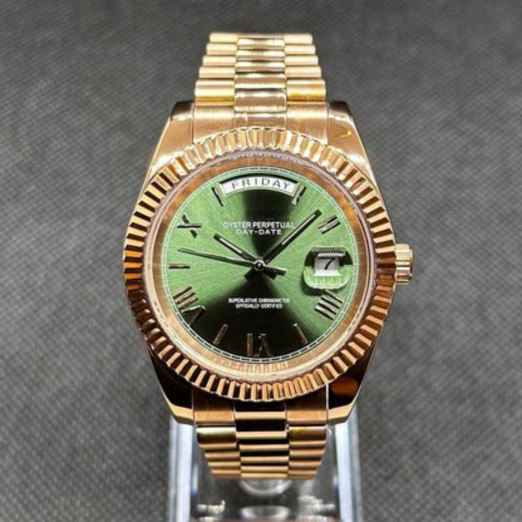 CUSTOM SEIKODATE EDITION PRESIDENTIAL ROSE EMERALD MOD - Monomods