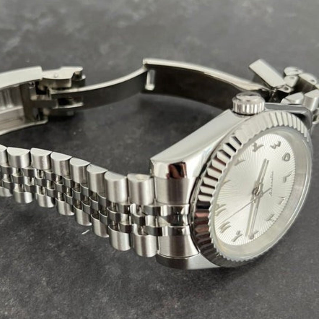 CUSTOM SEIKOJUST EDITION SILVER ARABIC OFF - WHITE MOD - Monomods