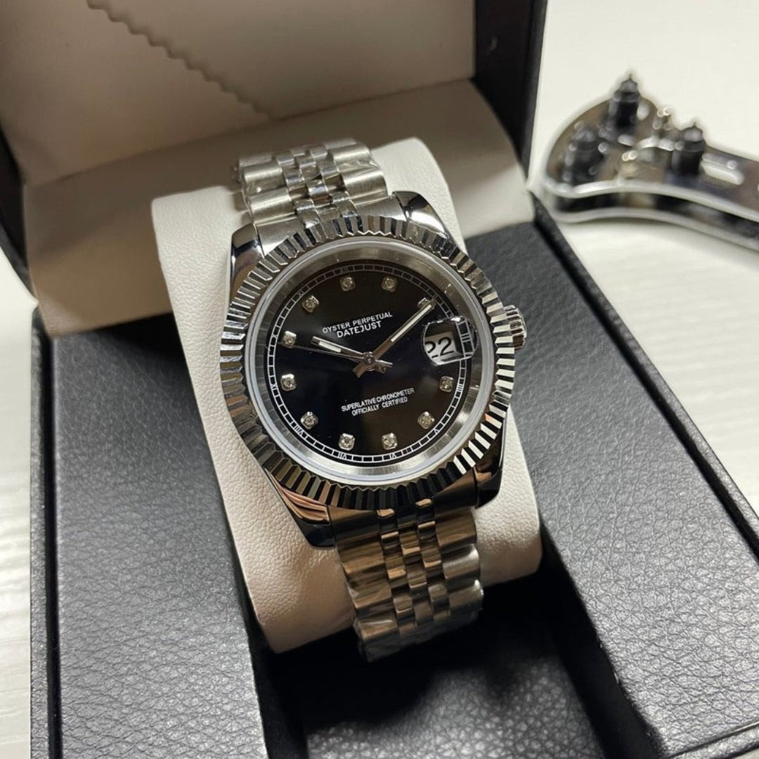 CUSTOM SEIKOJUST EDITION SILVER BLACK DIAMOND JUBILEE MOD - Monomods