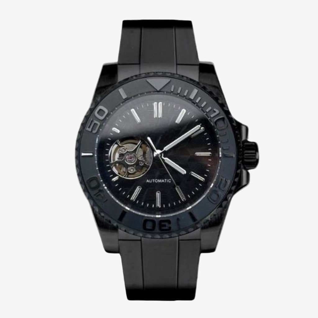 CUSTOM SEIKOSUB EDITION OBSIDIAN BLACK - OUT OPEN HEART MOD - Monomods