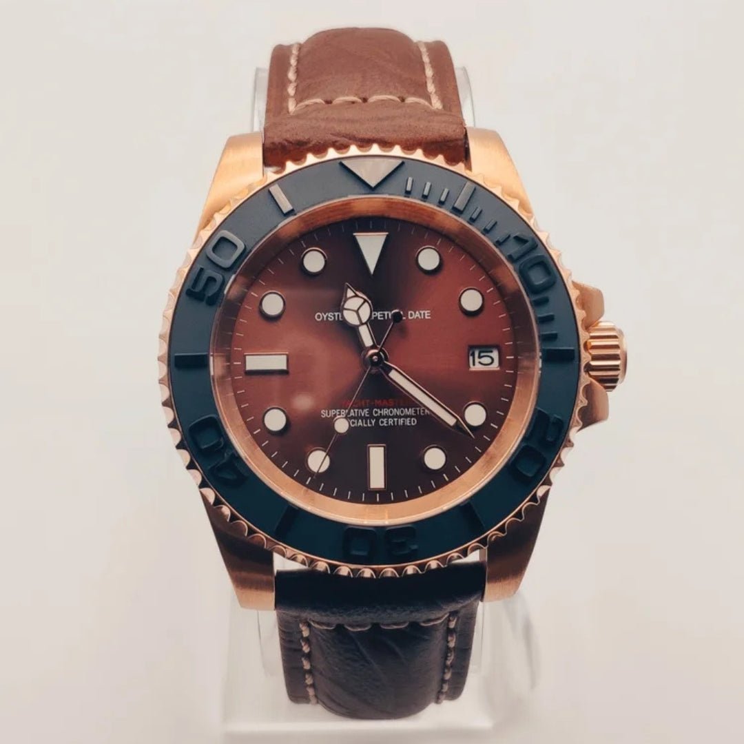 CUSTOM SEIKOSUB EDITION YACHT MASTER BRONZE LEATHER MOD - Monomods