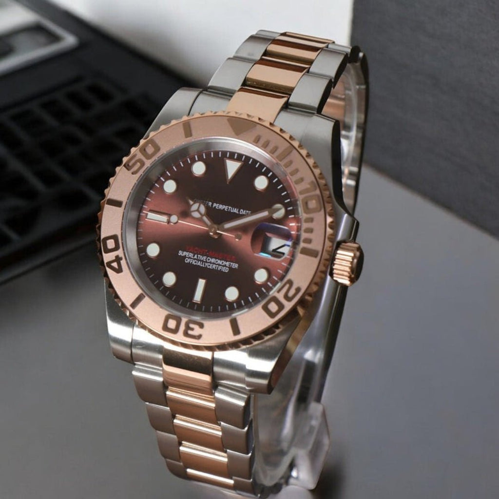 CUSTOM SEIKOSUB EDITION YACHT MASTER TWO - TONE ROSE GOLD MOD - Monomods