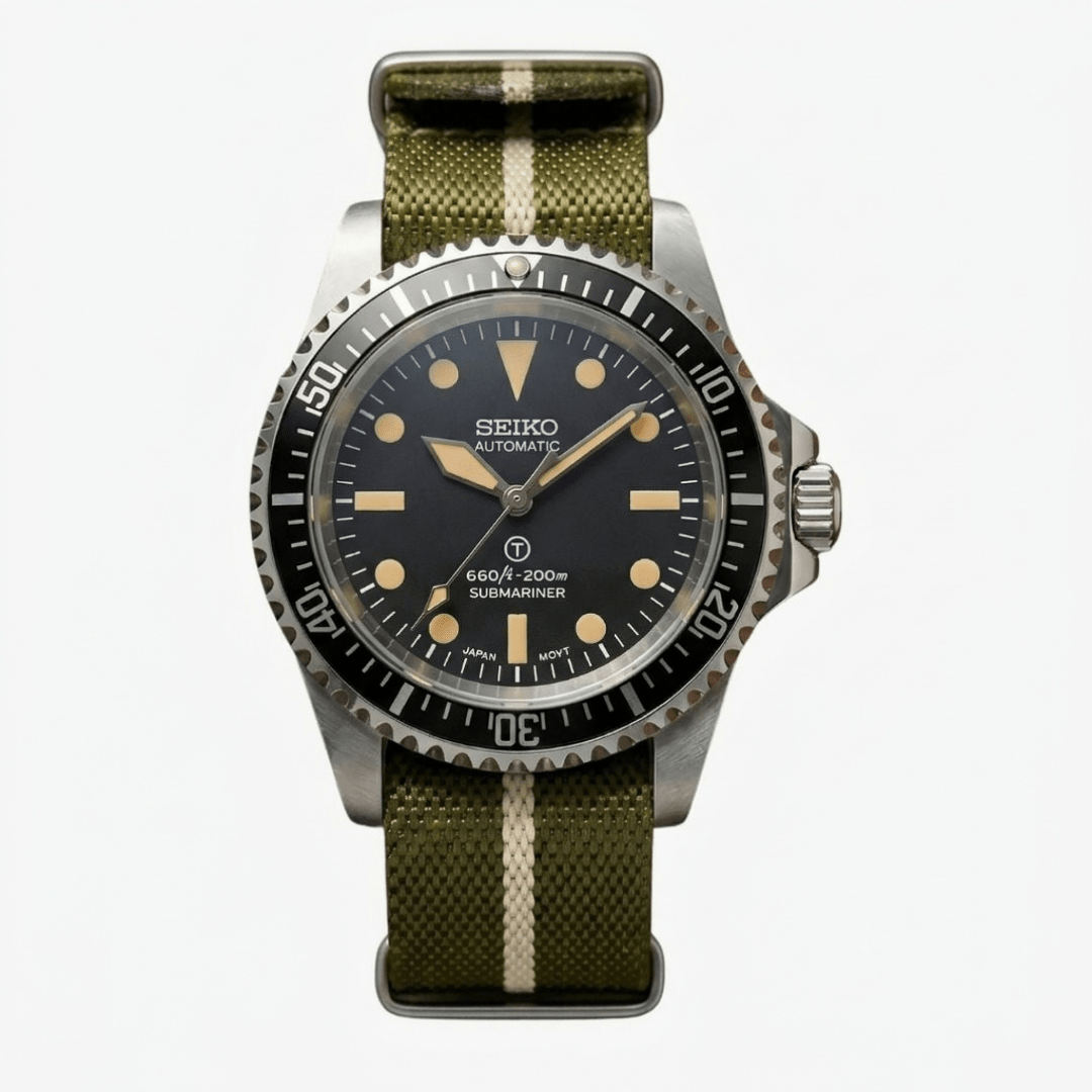 CUSTOM SEIKOSUB MILSUB MOD HERITAGE NATO EDITION - Monomods