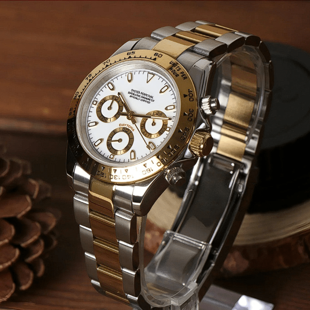 CUSTOM SEITONA CHRONOGRAPH EDITION GOLD TWO - TONE PANDA MOD - Monomods