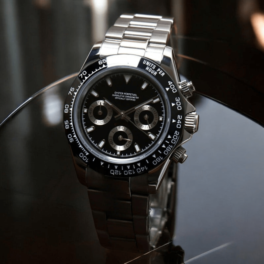 CUSTOM SEITONA CHRONOGRAPH EDITION GRAND BLACK PANDA MOD - Monomods