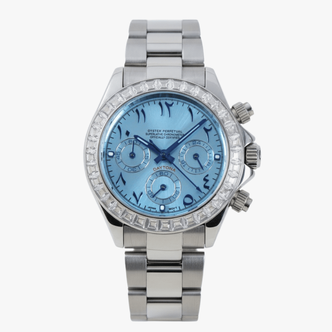 CUSTOM SEITONA CHRONOGRAPH MOD ARABIC ICE BAGUETTE EDITION - Monomods