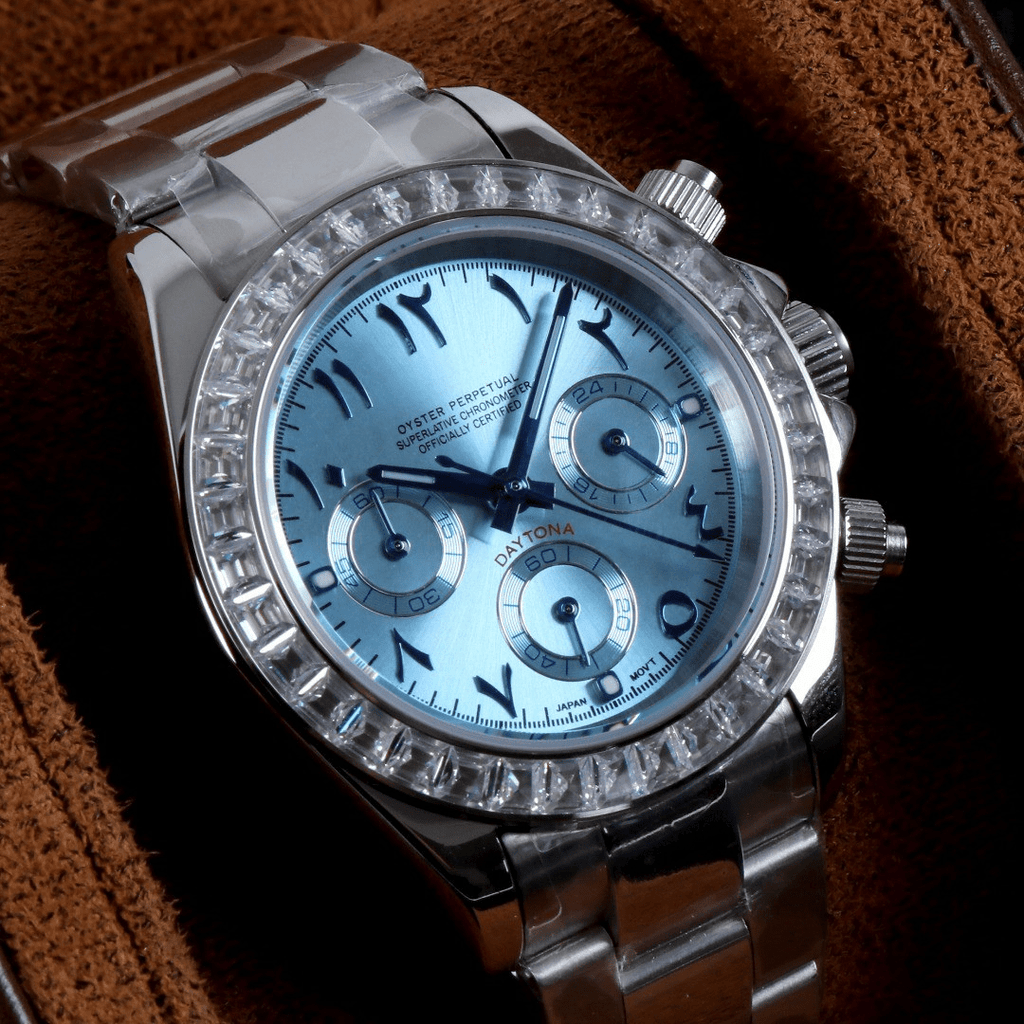 CUSTOM SEITONA CHRONOGRAPH MOD ARABIC ICE BAGUETTE EDITION - Monomods