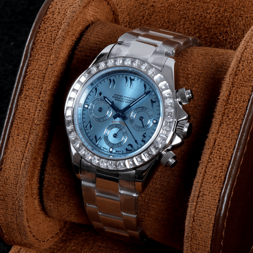 CUSTOM SEITONA CHRONOGRAPH MOD ARABIC ICE BAGUETTE EDITION - Monomods