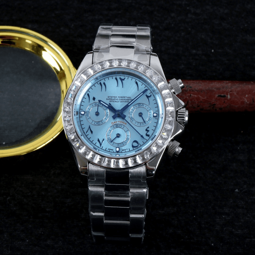 CUSTOM SEITONA CHRONOGRAPH MOD ARABIC ICE BAGUETTE EDITION - Monomods