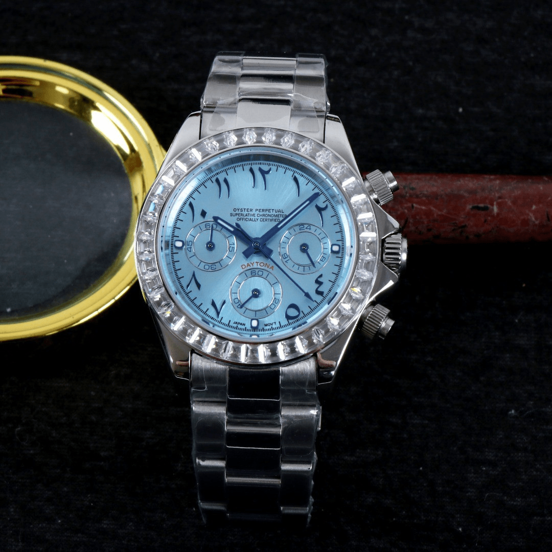 CUSTOM SEITONA CHRONOGRAPH MOD ARABIC ICE BAGUETTE EDITION - Monomods