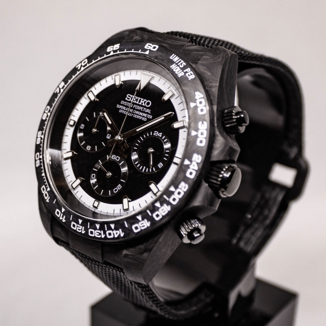 CUSTOM SEITONA CHRONOGRAPH MOD FORGED CARBON ECLIPSE EDITION - Monomods