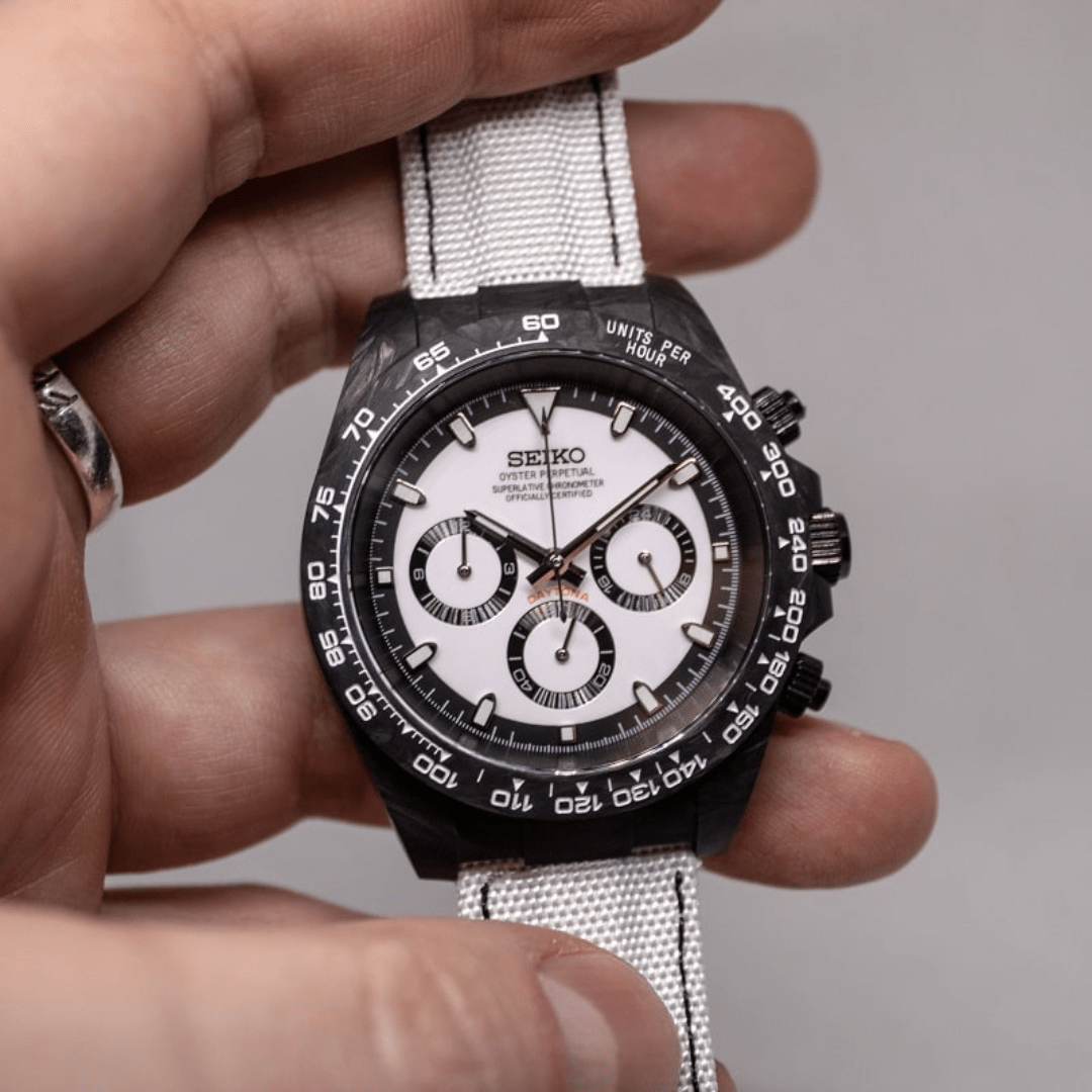 CUSTOM SEITONA CHRONOGRAPH MOD FORGED CARBON PANDA EDITION - Monomods