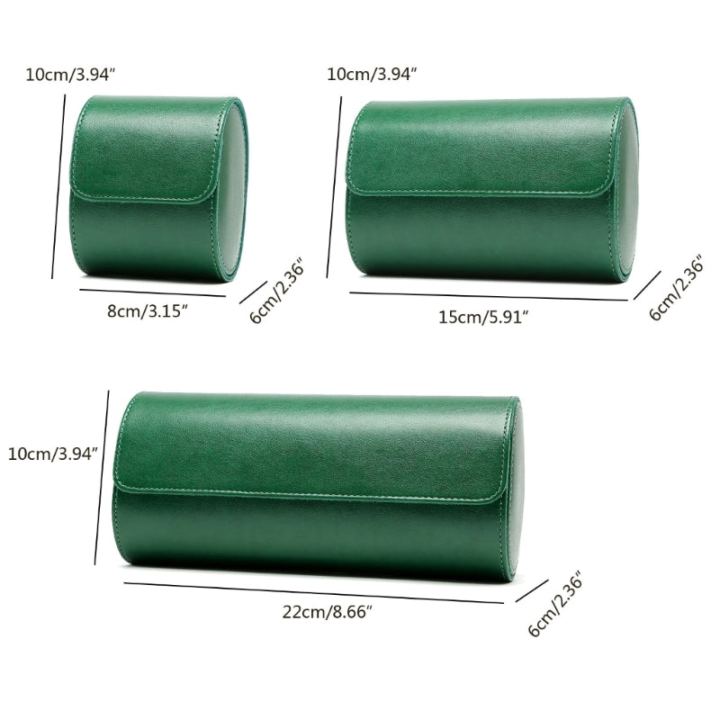 Green Multi-Slot Watch Travel Case